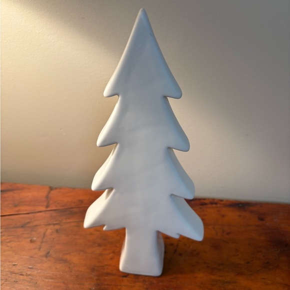 Ceramic Christmas Tree White Holiday Decor 11x6” - Picture 2 of 7